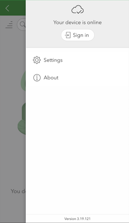 ArcGIS Survey123 Settings Menu